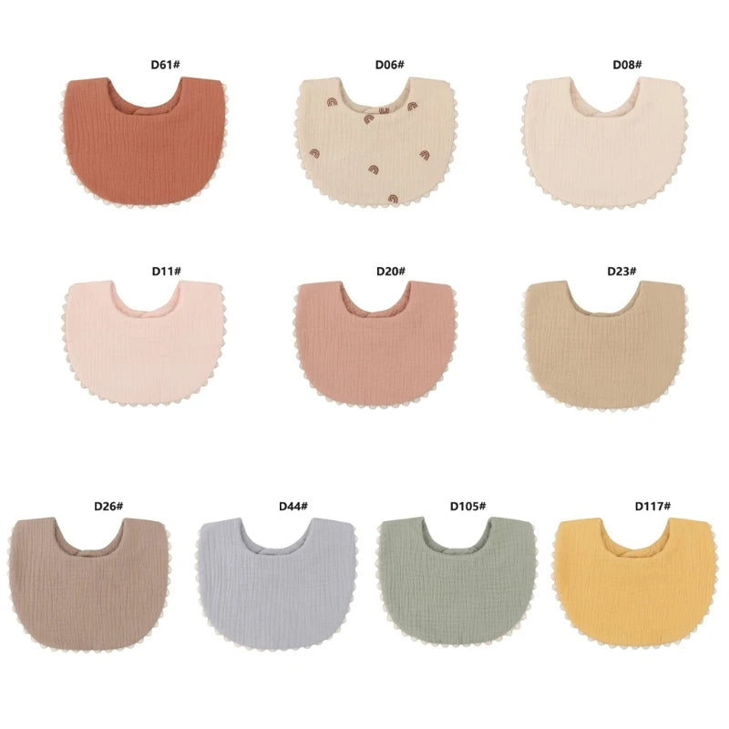 Cotton Gause Baby Bibs Solid Color Absorbent Baby Tassel Bib Newborn Burp Cloths Bandana Scarf for Kids Baby Girls Feeding Item