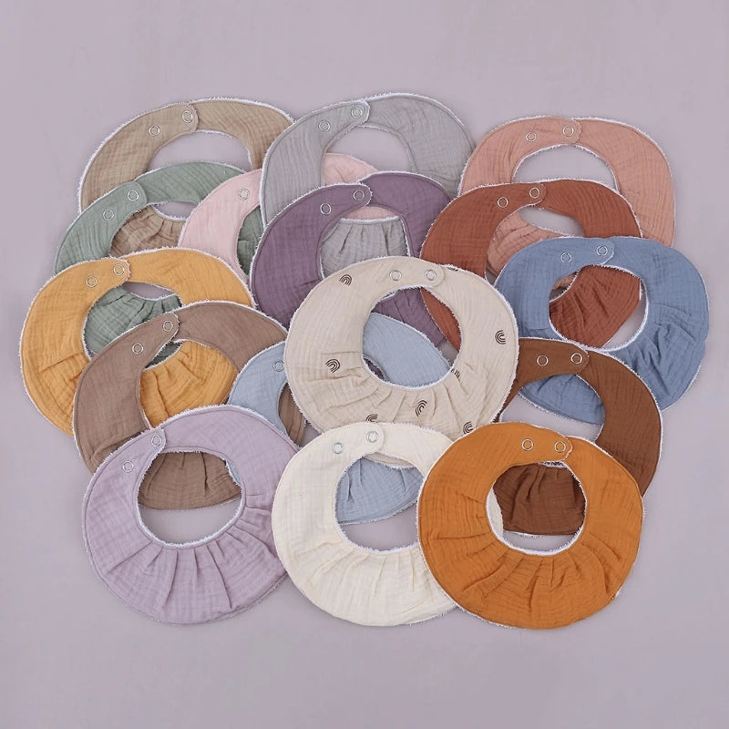 Cotton Gause Baby Bibs Solid Color Absorbent Baby Tassel Bib Newborn Burp Cloths Bandana Scarf for Kids Baby Girls Feeding Item