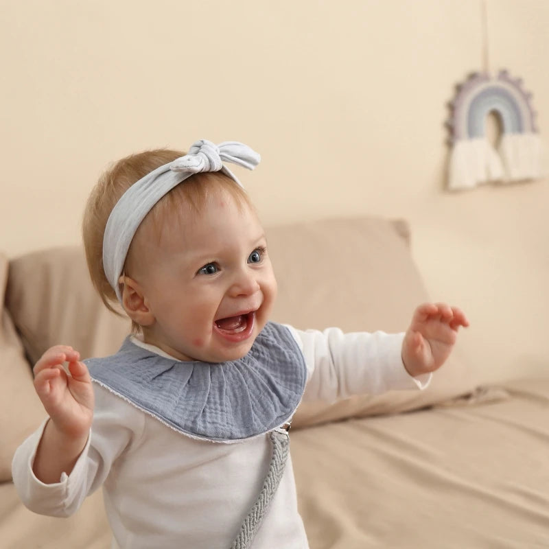 Cotton Gause Baby Bibs Solid Color Absorbent Baby Tassel Bib Newborn Burp Cloths Bandana Scarf for Kids Baby Girls Feeding Item