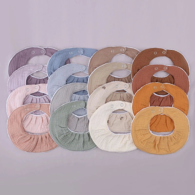 Cotton Gause Baby Bibs Solid Color Absorbent Baby Tassel Bib Newborn Burp Cloths Bandana Scarf for Kids Baby Girls Feeding Item