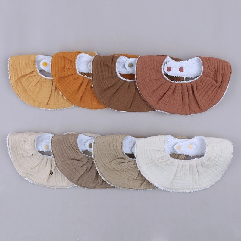 Cotton Gause Baby Bibs Solid Color Absorbent Baby Tassel Bib Newborn Burp Cloths Bandana Scarf for Kids Baby Girls Feeding Item
