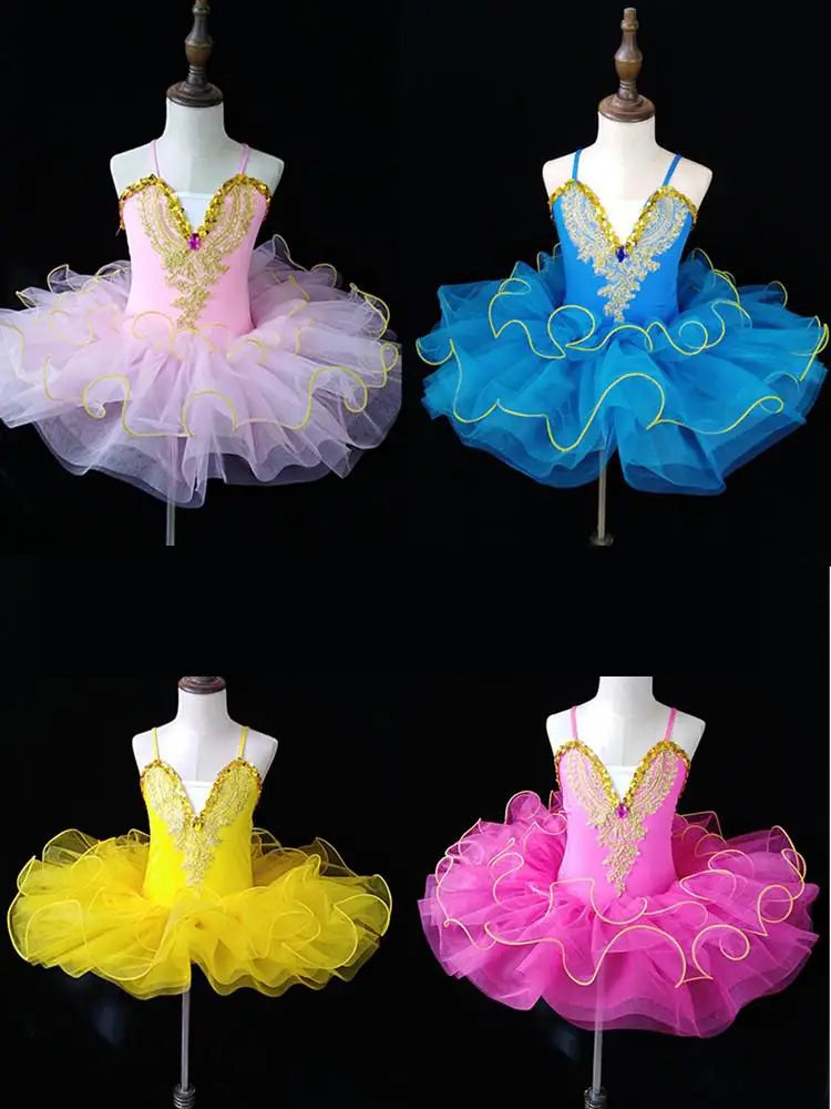Professional Ballerina Ballet Tutu For Child Girls Adulto Dance Clothing Kids Pancake Tutu Ballet Costumes Leotards Ballet Dress