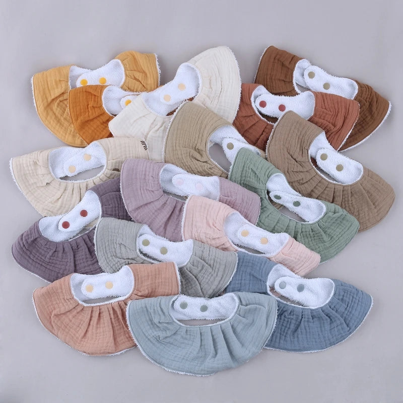 Cotton Gause Baby Bibs Solid Color Absorbent Baby Tassel Bib Newborn Burp Cloths Bandana Scarf for Kids Baby Girls Feeding Item