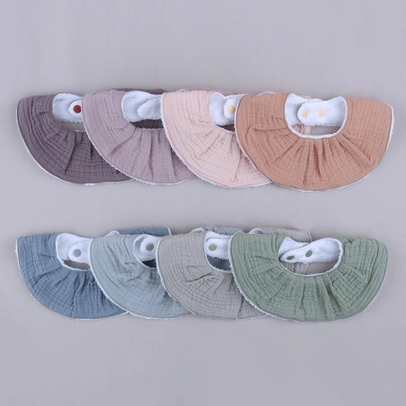 Cotton Gause Baby Bibs Solid Color Absorbent Baby Tassel Bib Newborn Burp Cloths Bandana Scarf for Kids Baby Girls Feeding Item