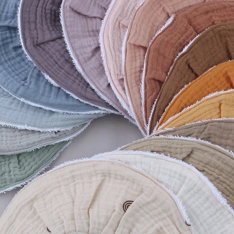 Cotton Gause Baby Bibs Solid Color Absorbent Baby Tassel Bib Newborn Burp Cloths Bandana Scarf for Kids Baby Girls Feeding Item