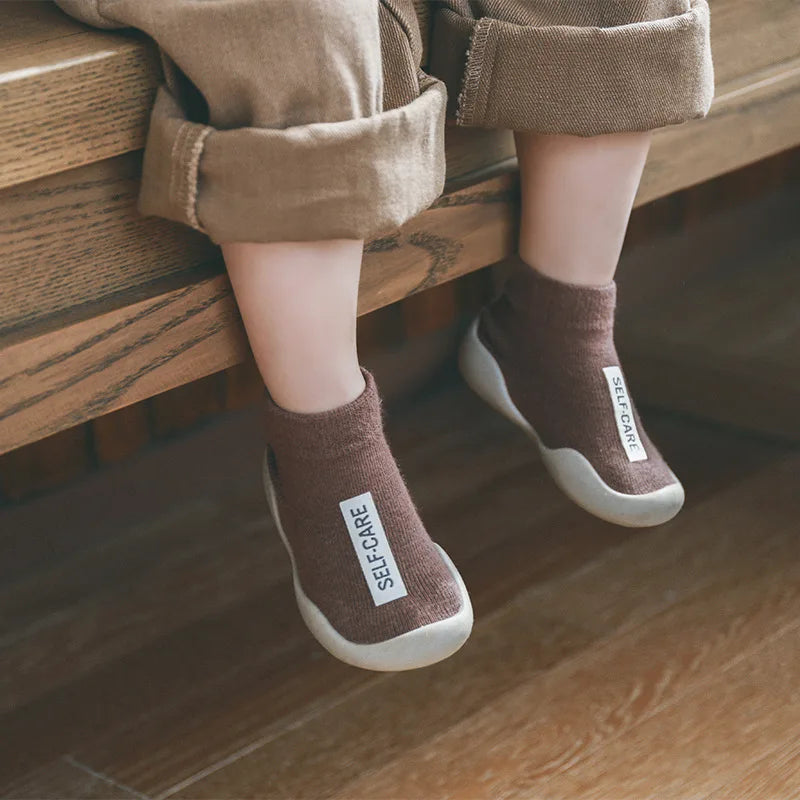 Baby Shoes Toddler First Walkers Infant Boys Girls Kids Rubber Soft Non-Slip Sole Floor Barefoot Casual Shoes Knit Booties
