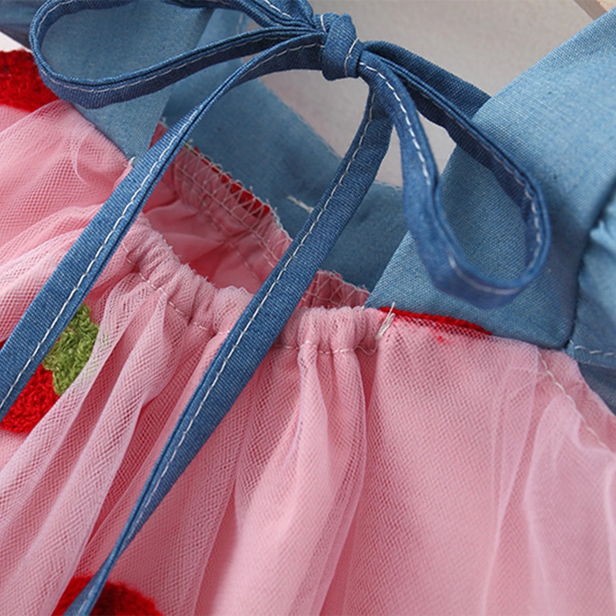 Baby Girl Dress Summer Cherry Mesh Girl's Dress Cute Beach Baby Dress Baby Girl Clothes