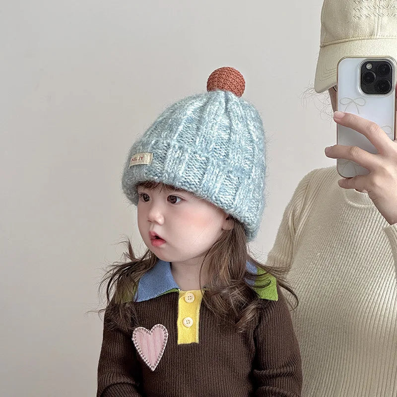 Baby Winter Knit Hat - Thick Warm Windproof Beanie, Stylish Slouchy Cap for Boys & Girls Toddlers