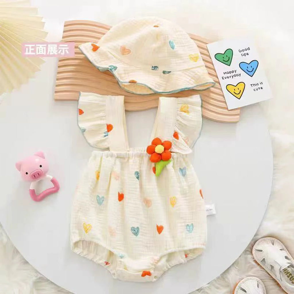 Little Girls Vacation Boho Romper Summer Casual Ruffles Flower Bodysuit Daily Beach Holiday Birthday Party Photography Costume