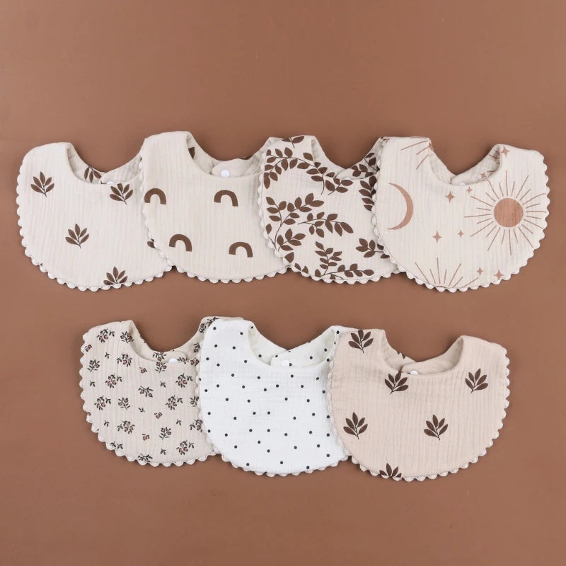 Cotton Gause Baby Bibs Solid Color Absorbent Baby Tassel Bib Newborn Burp Cloths Bandana Scarf for Kids Baby Girls Feeding Item