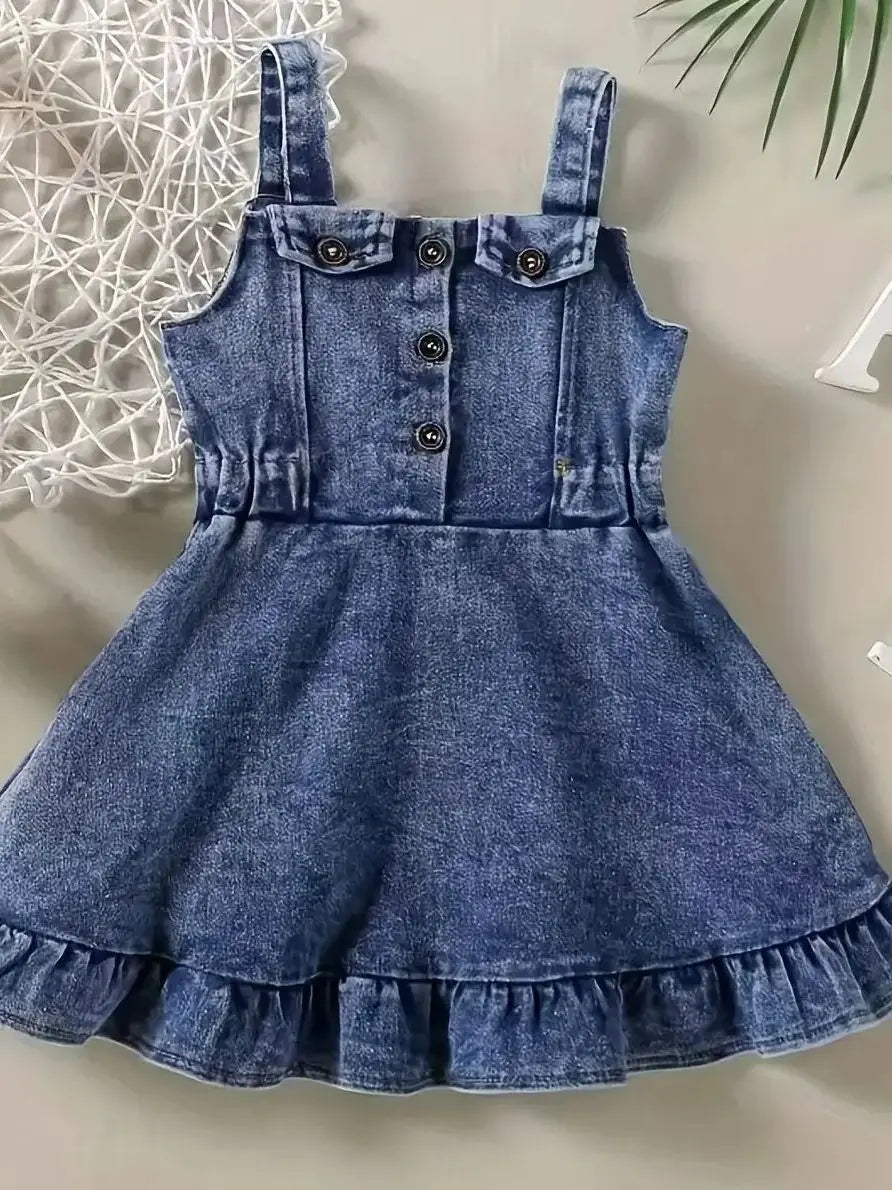 Baby Girl's Denim Romper Dress Infant Backless Overalls Clothing Kids Fashion Outfit Baby Girl's Clothing