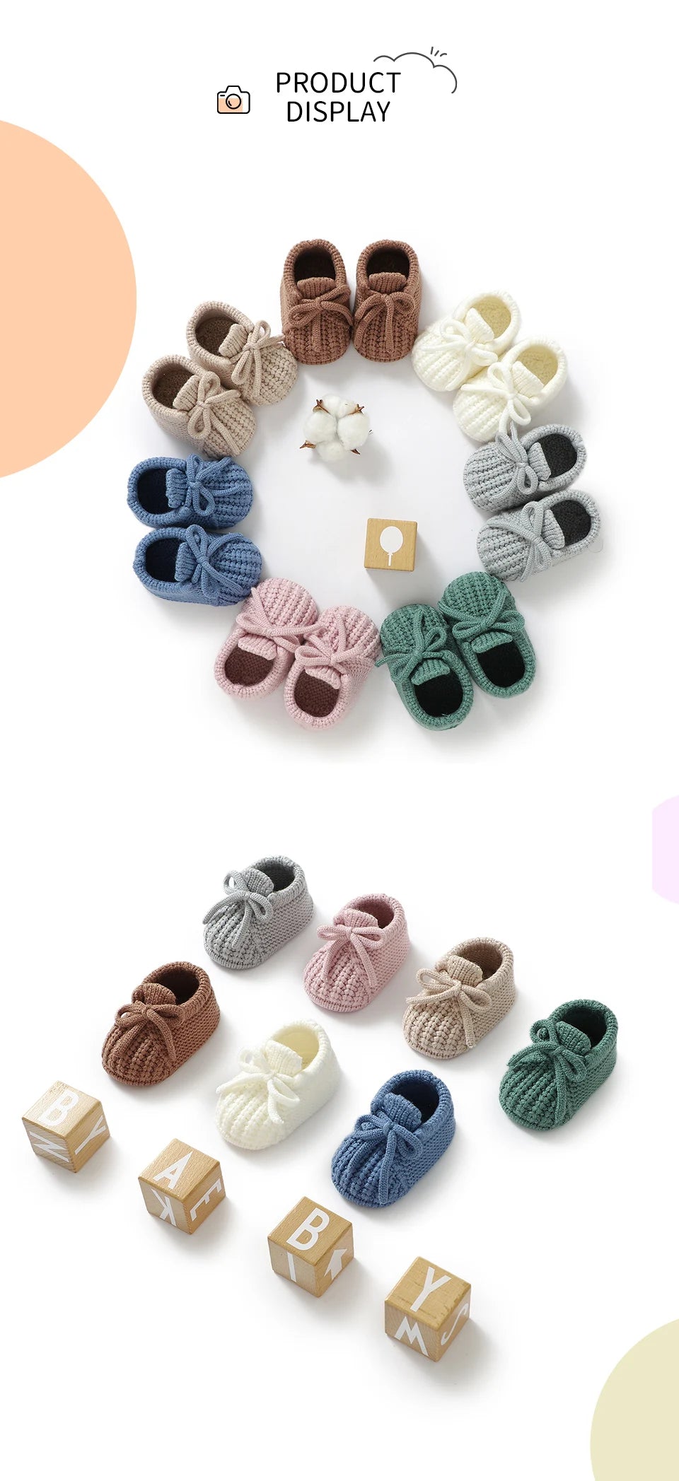 Baby Girls Shoes Hand Knitting Newborn Infant Boys Socks Booties 0-18m Soft Soled Anti-Slip Toddler Outdoor Indoor First Walkers