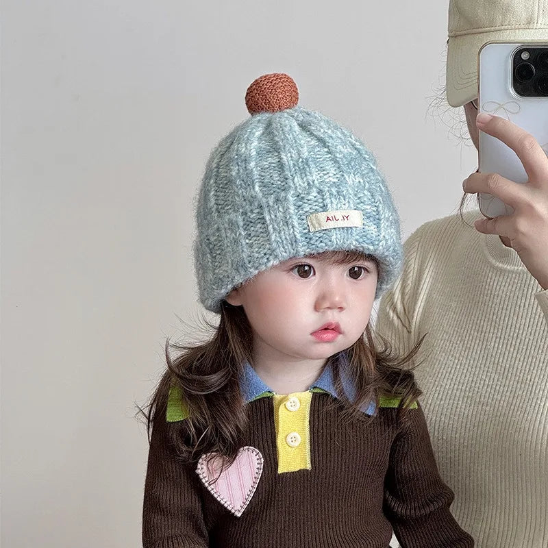 Baby Winter Knit Hat - Thick Warm Windproof Beanie, Stylish Slouchy Cap for Boys & Girls Toddlers