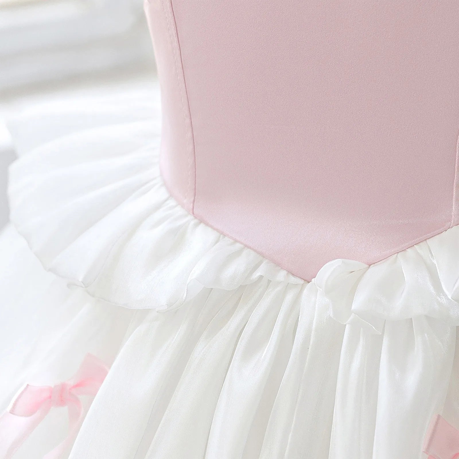 Toddler Kids Girls Ballet Tutu Lyrical Dance Dress Ballerina Performance Costume Adjustable Straps Bowknot Ruffles Bubble Dress