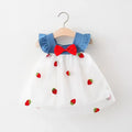 Baby Girl Dress Summer Cherry Mesh Girl's Dress Cute Beach Baby Dress Baby Girl Clothes