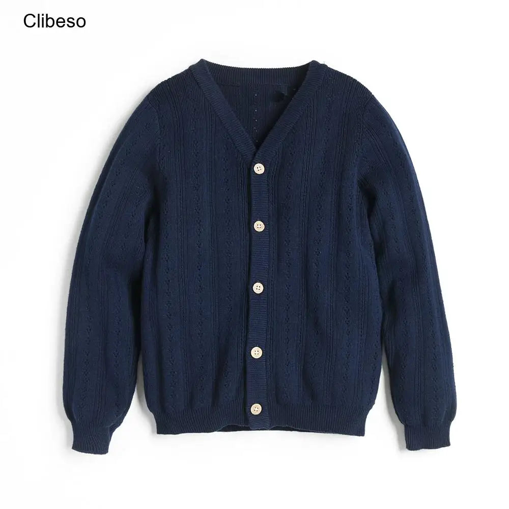 Knitted Cardigan for Kid Sweater Spring Autumn Children Clothes Unisex Boys Girls Single-Breasted Knit Sweaters Knitting Clothes