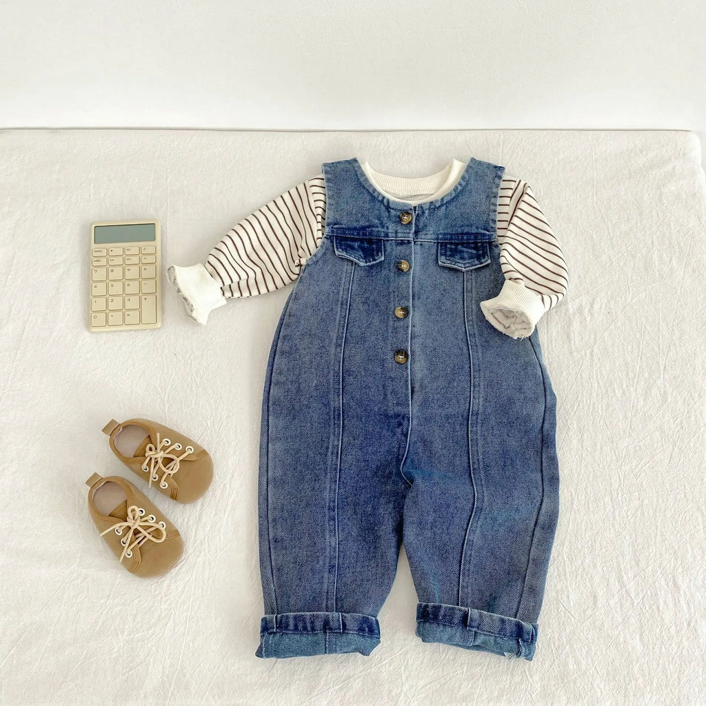 MILANCLE Baby Clothes Toddler Boys Denim Overalls Infant Girls Jumpsuits Fashion Playsuit