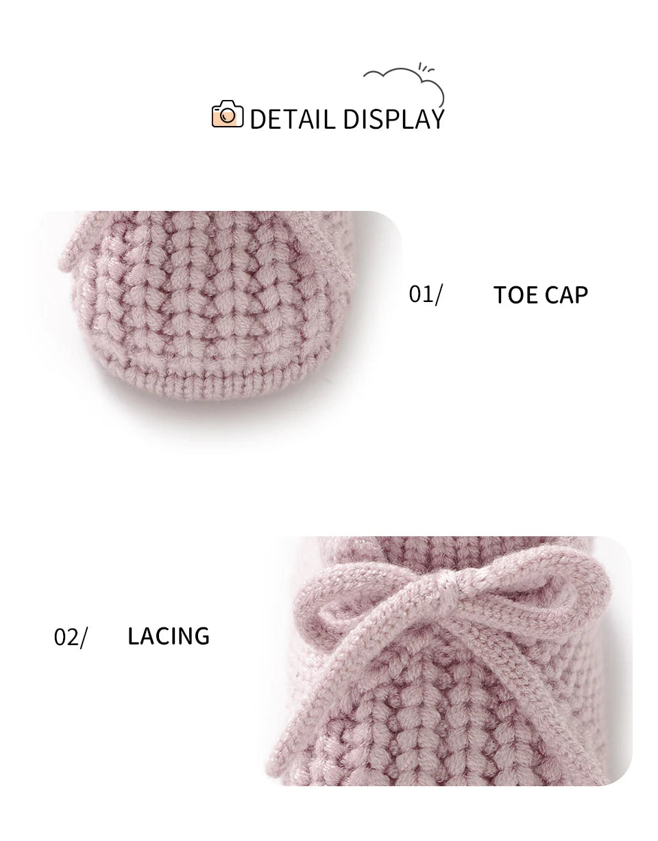 Baby Girls Shoes Hand Knitting Newborn Infant Boys Socks Booties 0-18m Soft Soled Anti-Slip Toddler Outdoor Indoor First Walkers