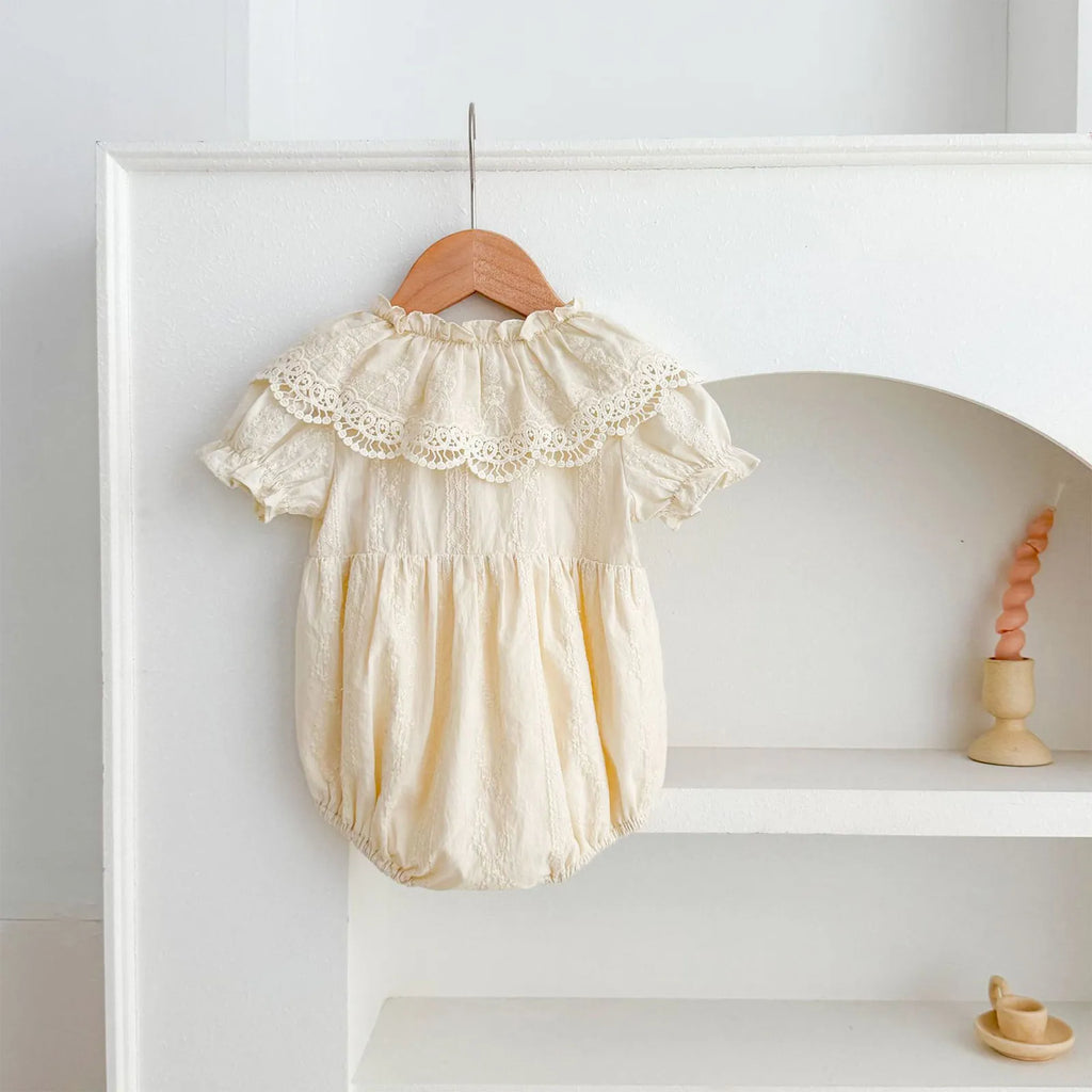 Little Girls Vacation Boho Romper Summer Casual Ruffles Flower Bodysuit Daily Beach Holiday Birthday Party Photography Costume