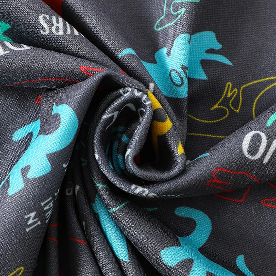 2-piece summer children's dinosaur print set, cute short sleeved T-shirt for boys and girls, elastic waist, comfortable shorts