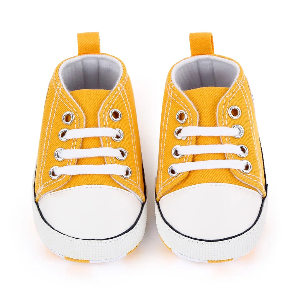 New Baby Shoes Boys Girls Classic Canvas Casual Sneakers Spring Newborn First Walker Toddler Soft Sole Non-Slip Walking Shoes