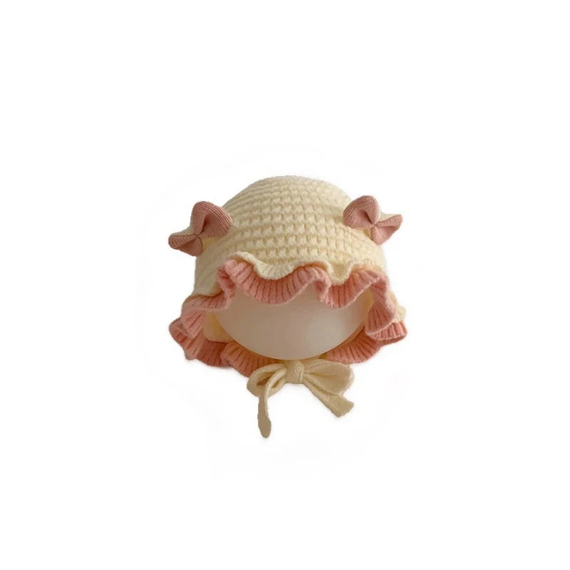 Baby Wool Hat Cute Ear Protection Hat Children Winter Thickened Warm Knitted Baby Cap