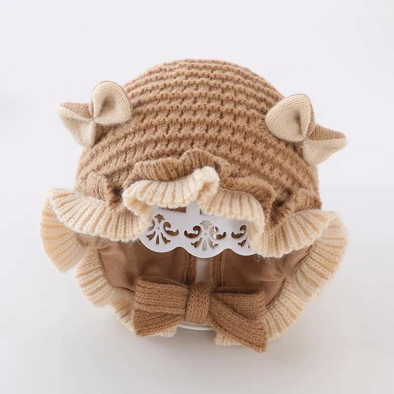 Baby Wool Hat Cute Ear Protection Hat Children Winter Thickened Warm Knitted Baby Cap