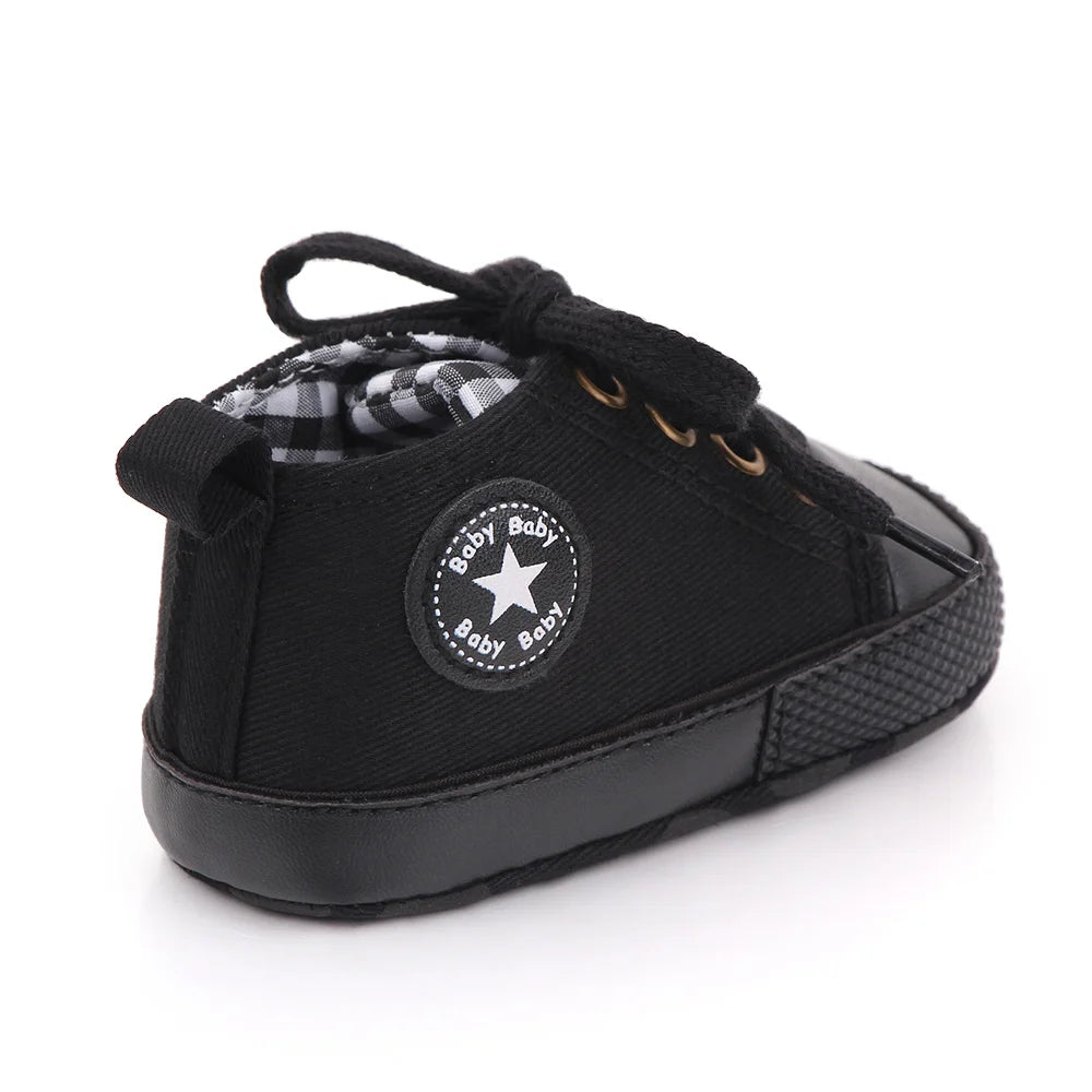 New Baby Shoes Boys Girls Classic Canvas Casual Sneakers Spring Newborn First Walker Toddler Soft Sole Non-Slip Walking Shoes