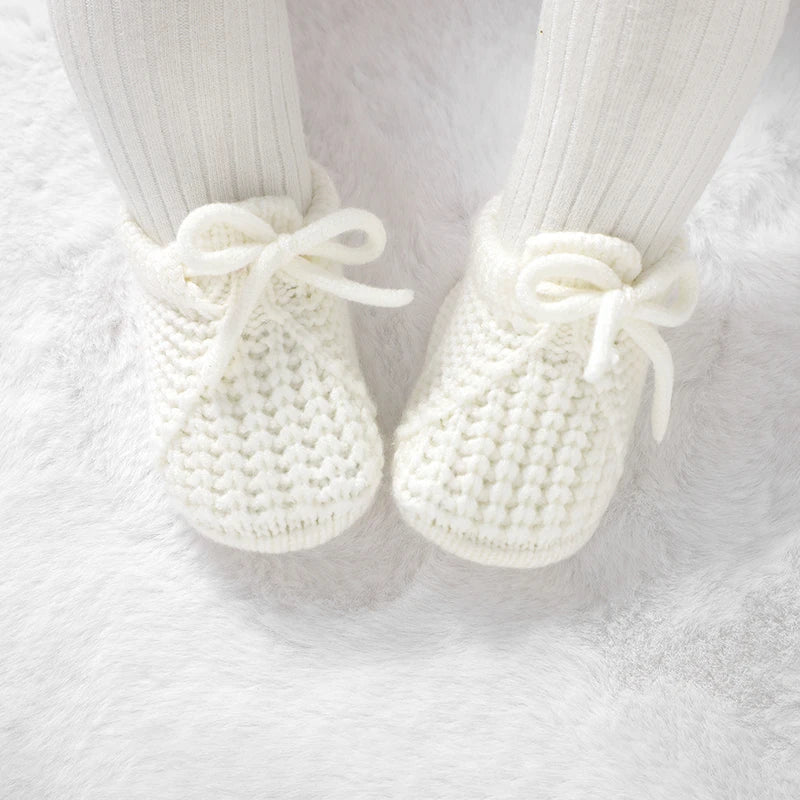 Baby Girls Shoes Hand Knitting Newborn Infant Boys Socks Booties 0-18m Soft Soled Anti-Slip Toddler Outdoor Indoor First Walkers