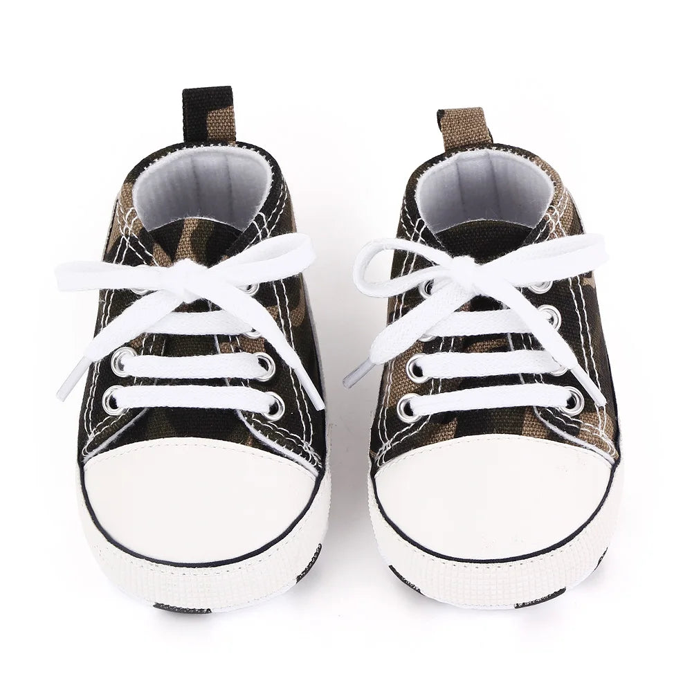 New Baby Shoes Boys Girls Classic Canvas Casual Sneakers Spring Newborn First Walker Toddler Soft Sole Non-Slip Walking Shoes