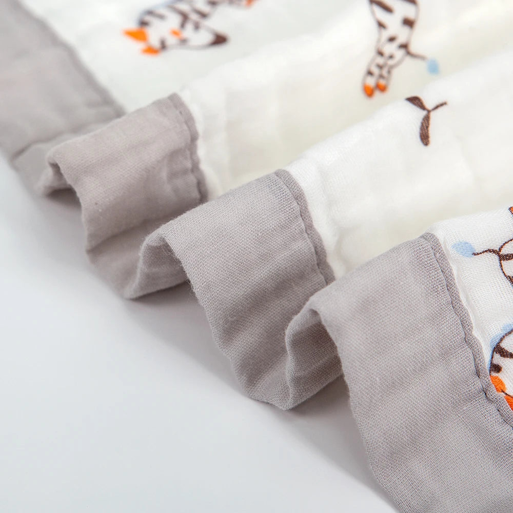 Baby Blankets 6 Layers 100% Cotton Gauze Breathable Infant Wrap Soft Absorbent Newborn Swaddle Blankets Cartoon Baby Bath Towel
