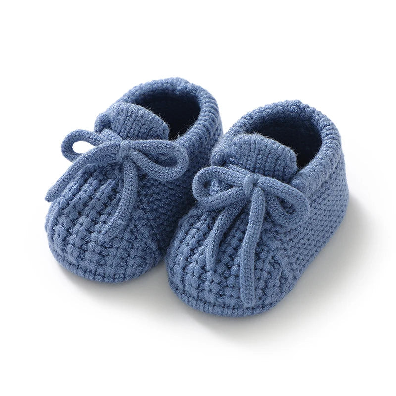 Baby Girls Shoes Hand Knitting Newborn Infant Boys Socks Booties 0-18m Soft Soled Anti-Slip Toddler Outdoor Indoor First Walkers