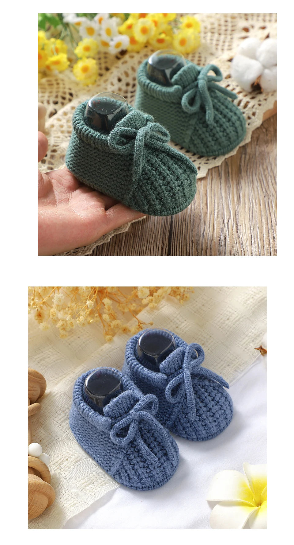 Baby Girls Shoes Hand Knitting Newborn Infant Boys Socks Booties 0-18m Soft Soled Anti-Slip Toddler Outdoor Indoor First Walkers