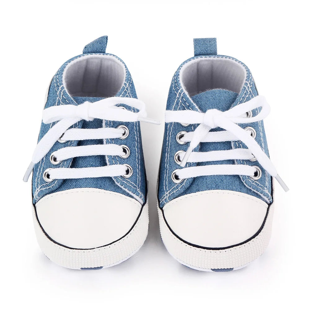 New Baby Shoes Boys Girls Classic Canvas Casual Sneakers Spring Newborn First Walker Toddler Soft Sole Non-Slip Walking Shoes