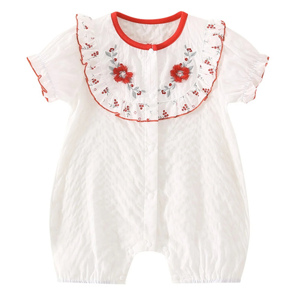 Little Girls Vacation Boho Romper Summer Casual Ruffles Flower Bodysuit Daily Beach Holiday Birthday Party Photography Costume