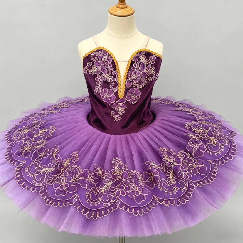 Professional Ballet Tutu Girls Blue Pink Platter Pancake Tutu Ballerina Party Dress Adult Women Child Kids Ballet Dance Costume