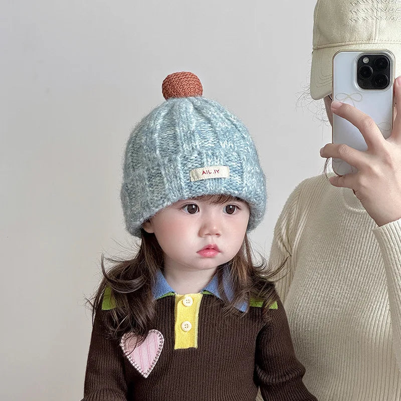 Baby Winter Knit Hat - Thick Warm Windproof Beanie, Stylish Slouchy Cap for Boys & Girls Toddlers