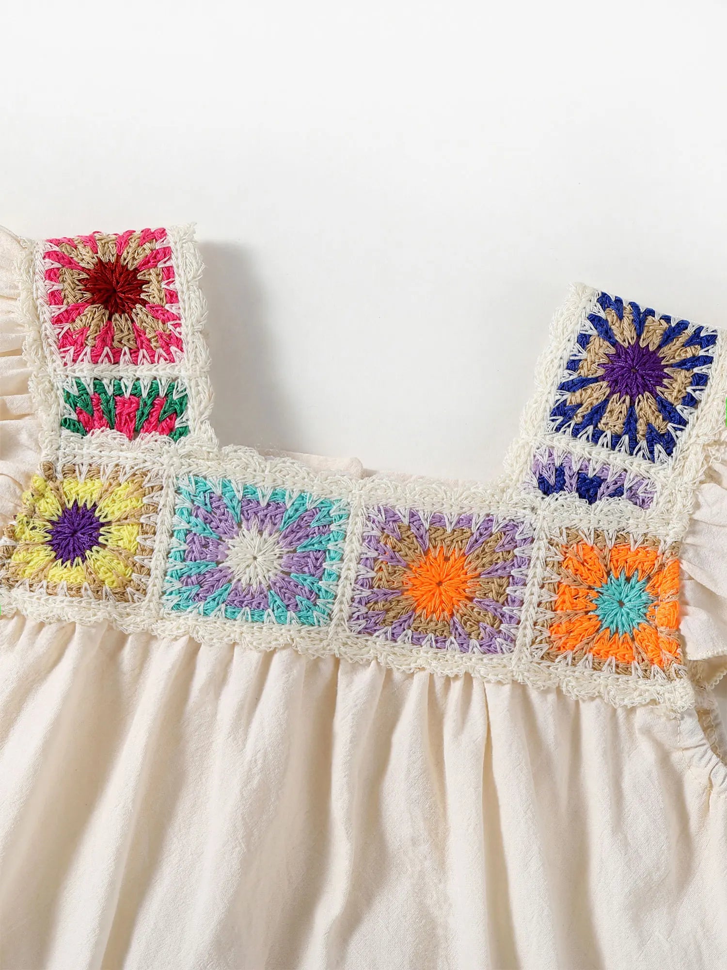 Little Girls Vacation Boho Romper Summer Casual Ruffles Flower Bodysuit Daily Beach Holiday Birthday Party Photography Costume