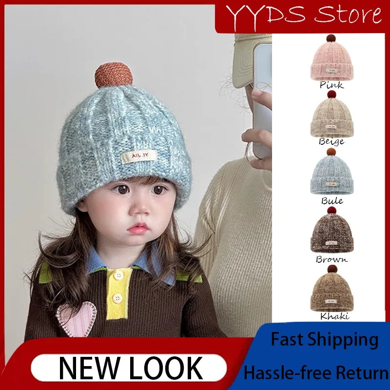 Baby Winter Knit Hat - Thick Warm Windproof Beanie, Stylish Slouchy Cap for Boys & Girls Toddlers