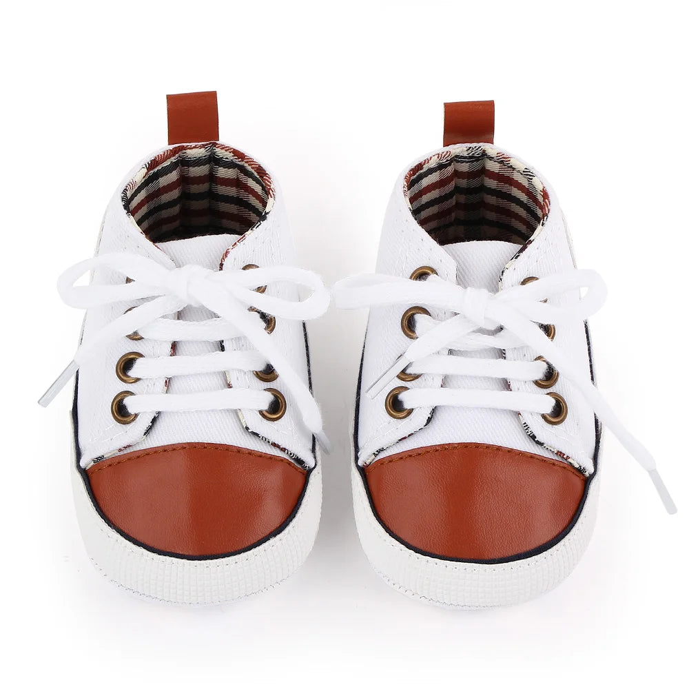 New Baby Shoes Boys Girls Classic Canvas Casual Sneakers Spring Newborn First Walker Toddler Soft Sole Non-Slip Walking Shoes