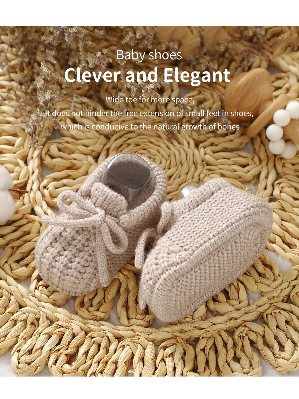 Baby Girls Shoes Hand Knitting Newborn Infant Boys Socks Booties 0-18m Soft Soled Anti-Slip Toddler Outdoor Indoor First Walkers