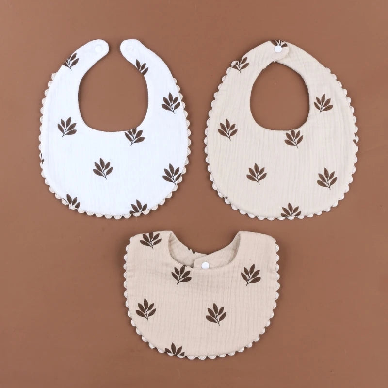 Cotton Gause Baby Bibs Solid Color Absorbent Baby Tassel Bib Newborn Burp Cloths Bandana Scarf for Kids Baby Girls Feeding Item